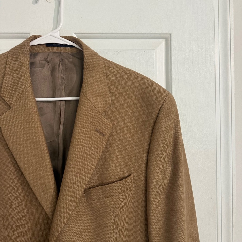 Ralph Lauren Dillard's Men's 42R Beige Brown 90% Wool 10% Cashmere Blazer - Picture 2 of 9